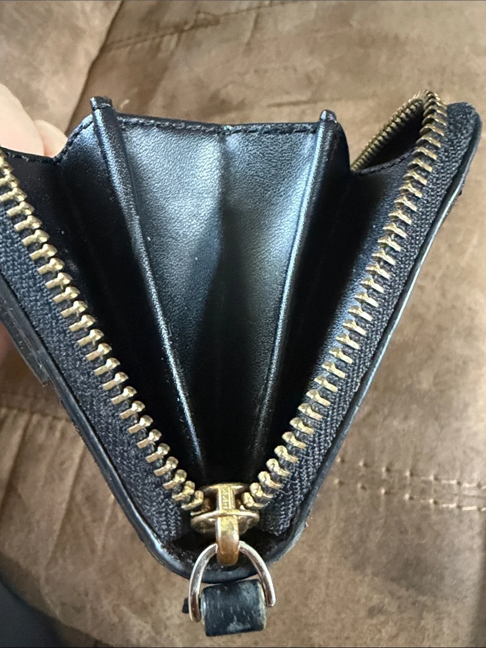 kate spade Black Leather Bow Zip Wallet